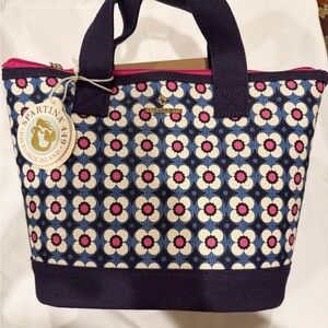 Spartina 449 Navy and Pink Patterned Tote Bag